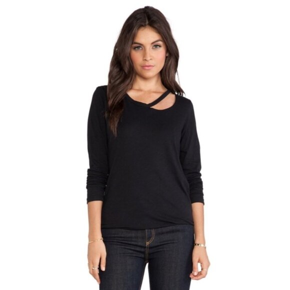 LNA Waffle Long Sleeve Desert Crew Top Cut out Long sleeve Black Size XS - Picture 7 of 14